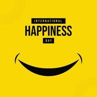 diseño de plantilla del día internacional de la felicidad vector