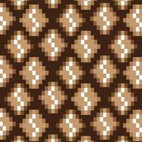 Seamless pattern with coffee beans in mosaic style. Square texture in brown colors. Vector illustration