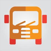 Abstract Front View Travel Bus Icon vector