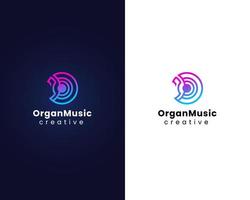 letter o with music sign logo template vector