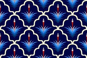 diseño de patrones sin fisuras étnicos ikat marroquíes. tela azteca alfombra mandala ornamento nativo boho chevron textil decoración papel tapiz. vector de bordado tradicional indio africano de turquía tribal