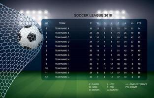 Soccer table with background of sport stadium. Vector. vector