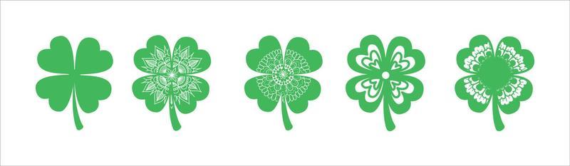 Green leaf icons set vector