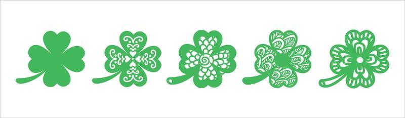 green leaf icons set on white background vector eps 10