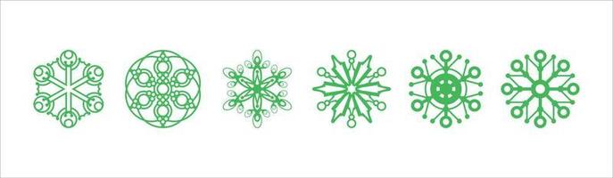 Set of Snowflakes Vector