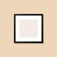 blank black square frame mock up design vector