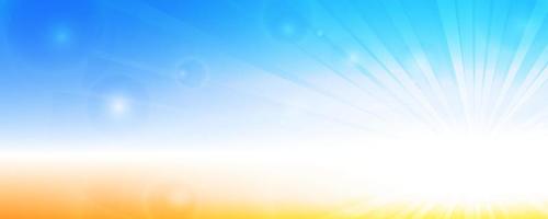 Abstract summer banner design with shiny sun lights vector