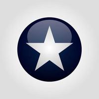 gradient star icon inside 3d circle glass vector design element