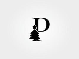 christmast tree letters p vector