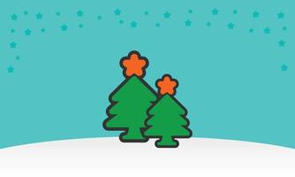 dibujos animados minimalistas del árbol de navidad vector