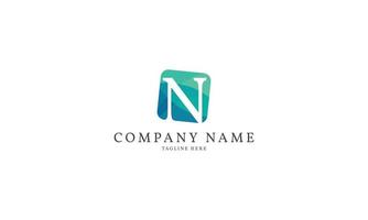 letter N modern square logo template vector