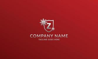 letter Z anti viral shield logo template for company product or volunteer vector