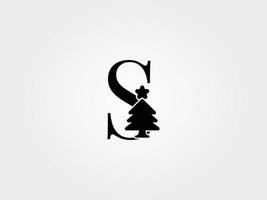 christmast tree letters s vector