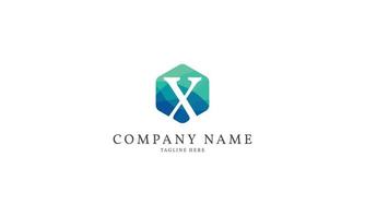 letter X modern hexagon logo template vector