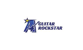 letter A electric guitar alphabet logo vector