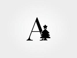 christmast tree letters a vector