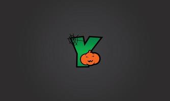 pumpkin alphabet halloween letter y vector