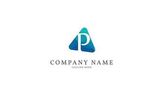 letter P modern triangle logo template vector