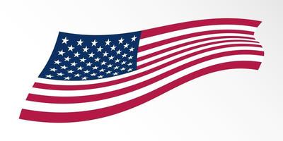 diseño de vector de decoración de bandera ondulada de estados unidos de américa