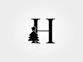 christmast tree letters h vector