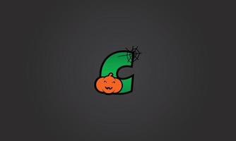 pumpkin alphabet halloween letter c vector