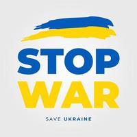 tipografía limpia de stop war save ucrania elemento de diseño vectorial vector