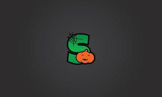 calabaza alfabeto halloween letra s vector