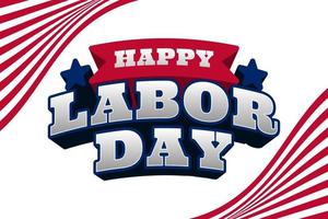 happy labor day isometric headline typography text for web or print vector design element