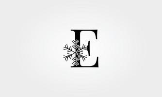 alphabet snow flake letter e vector