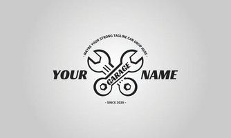 vintage wrench or spanner logo template