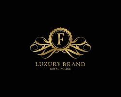 letter F luxury vintage logo vector