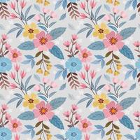 Colorful hand draw flowers seamless pattern. vector