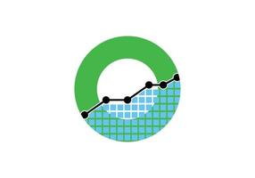 circle analysis logo, trading logo, finance logo, growing graph symbol illustration vector