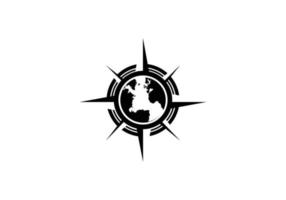 Globe world compass north east west south logo vector image