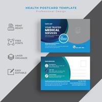 Medical Healthcare Postcard Design Template vector