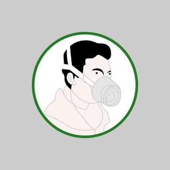 Man with mask Morden icon in trendy flat style Vector Illustration isolated on white background. Symbol Icon for web site design, logo, app, UI and Others. Vector Art illustratio..eps