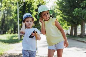 Happy girl with headphones to share music photo