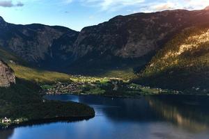 Scenic views the mountain village of Hallstatt photo