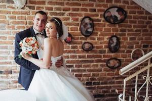 Bride and groom Couple on their wedding day photo