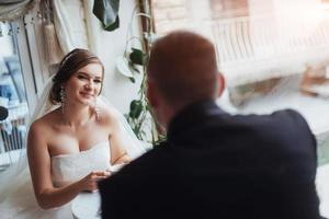 Bride and groom Couple on their wedding day photo