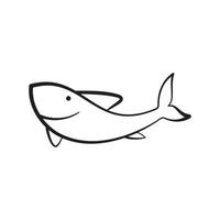 Icono de línea de pescado, Ilustración de vector de pescado abstracto