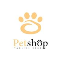 ilustración de vector de diseño de logotipo de pata, para logotipo de tienda de mascotas