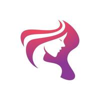 icono de estilo de cabello largo de mujer de belleza vector