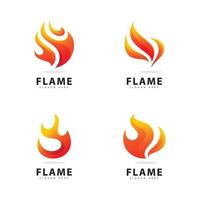 símbolo de logotipo de llama de fuego abstracto con color degradado vector