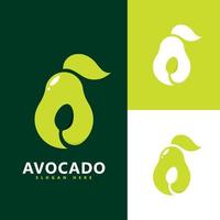 Avocado fruit logo template, healthy food symbols vector