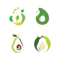 Avocado fruit logo template, healthy food symbols vector