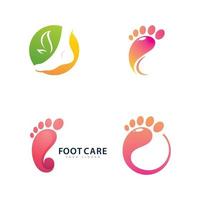 Feet care logo design vector. Feet massaging symbol vector