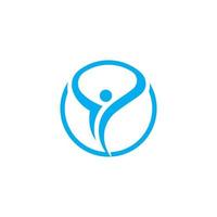 plantilla de icono de logotipo de cuidado de personas de éxito vector