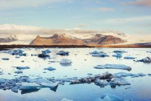 Icebergs floating in Jokulsarlon glacial lake in the west. South photo