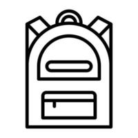 icono de línea de mochila vector